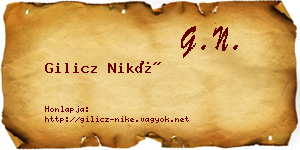 Gilicz Niké névjegykártya